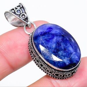 NWOT 3 Piece Sterling Silver With Elegant Blue Sapphire Set